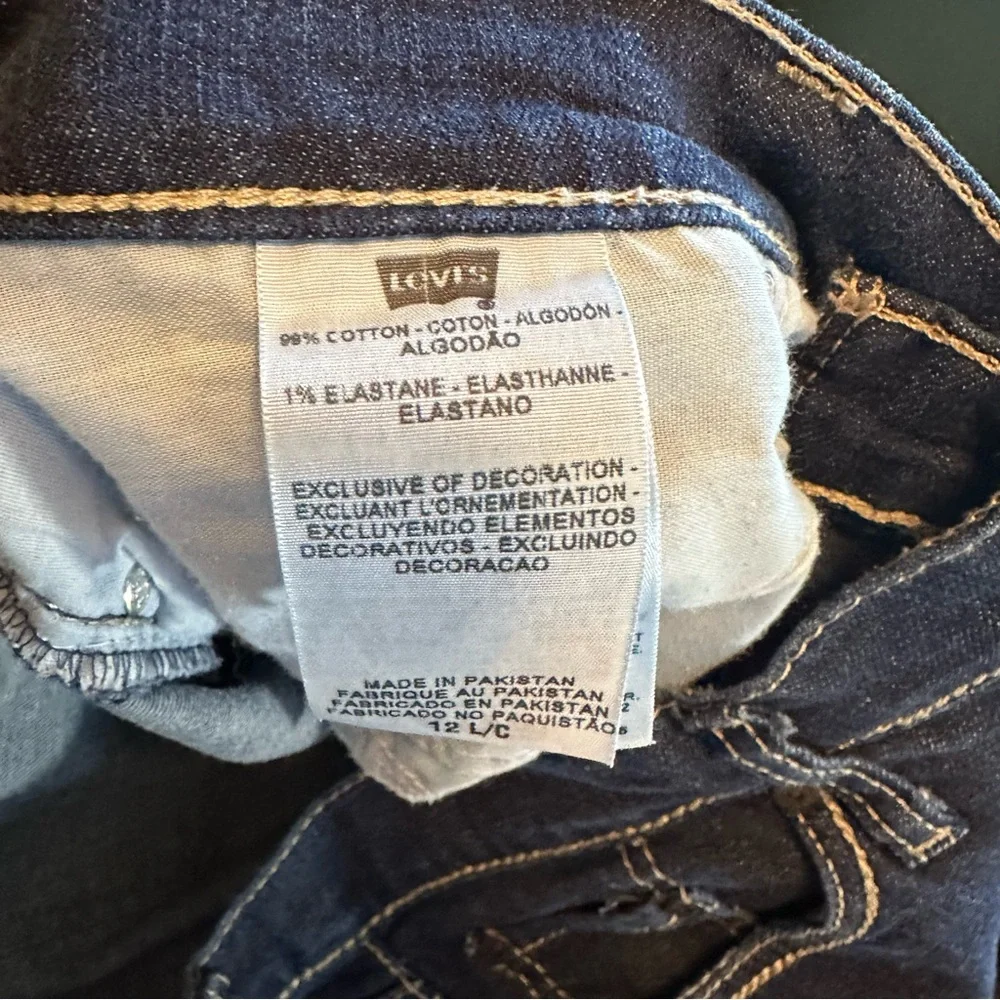 Levi's 529 Curvy Boot Cut Dark Blue Denim Jeans | 12 Long - Picture 6 of 10